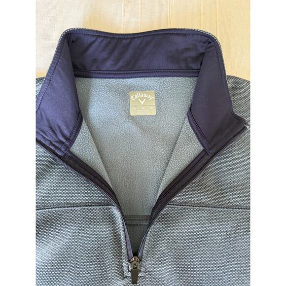 Callaway Men's Blue Quarter Zip Sweater with Pockets Size XL - Picture 2 of 7